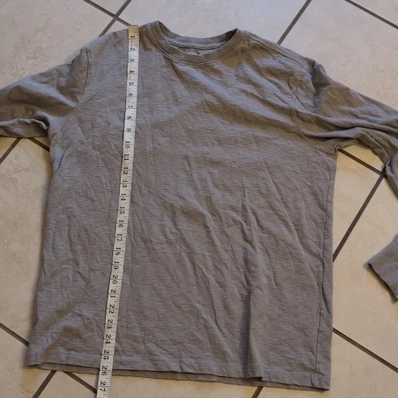 NEW American Giant Premium Slub Crew Tee Long Sleeve Thunderstorm Grey Shirt M